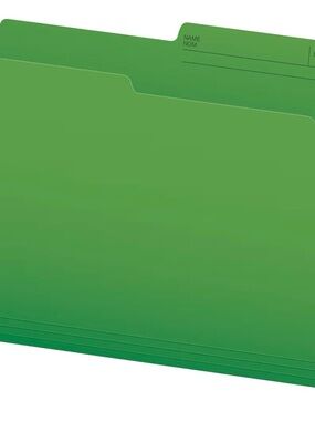 new Green File Folders 1/2cut tab letter size durable paper stock 100/box office